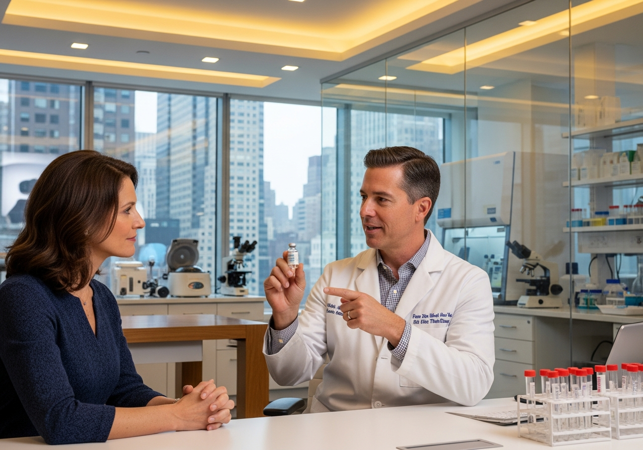 Peptide therapy treatment illustration - advanced regenerative medicine New York City