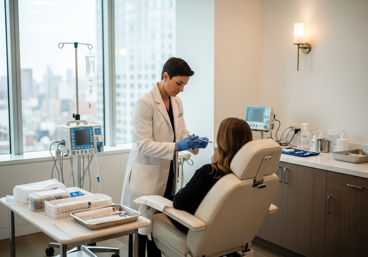 Vitamin injection therapy illustration - B12 shots and IV vitamin therapy New York City